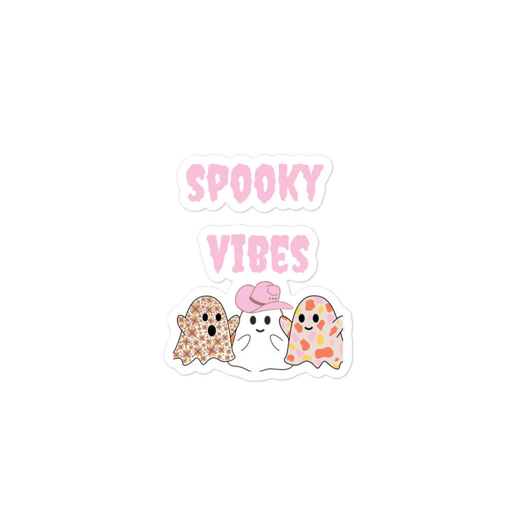 PINK Spooky Vibes w/ghost Sticker