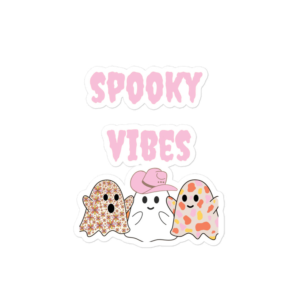 PINK Spooky Vibes w/ghost Sticker